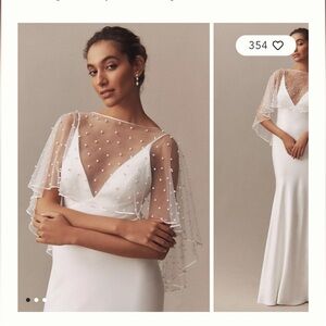 NWOT Sheer Pearl-Embellished Dress Topper